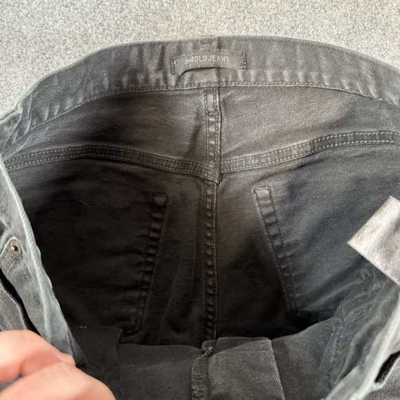 Uniqlo Selvedge Jeans Mens 32x32 (Fits 32x28) Black Slim Straight Stretch‎ Denim - Picture 8 of 15